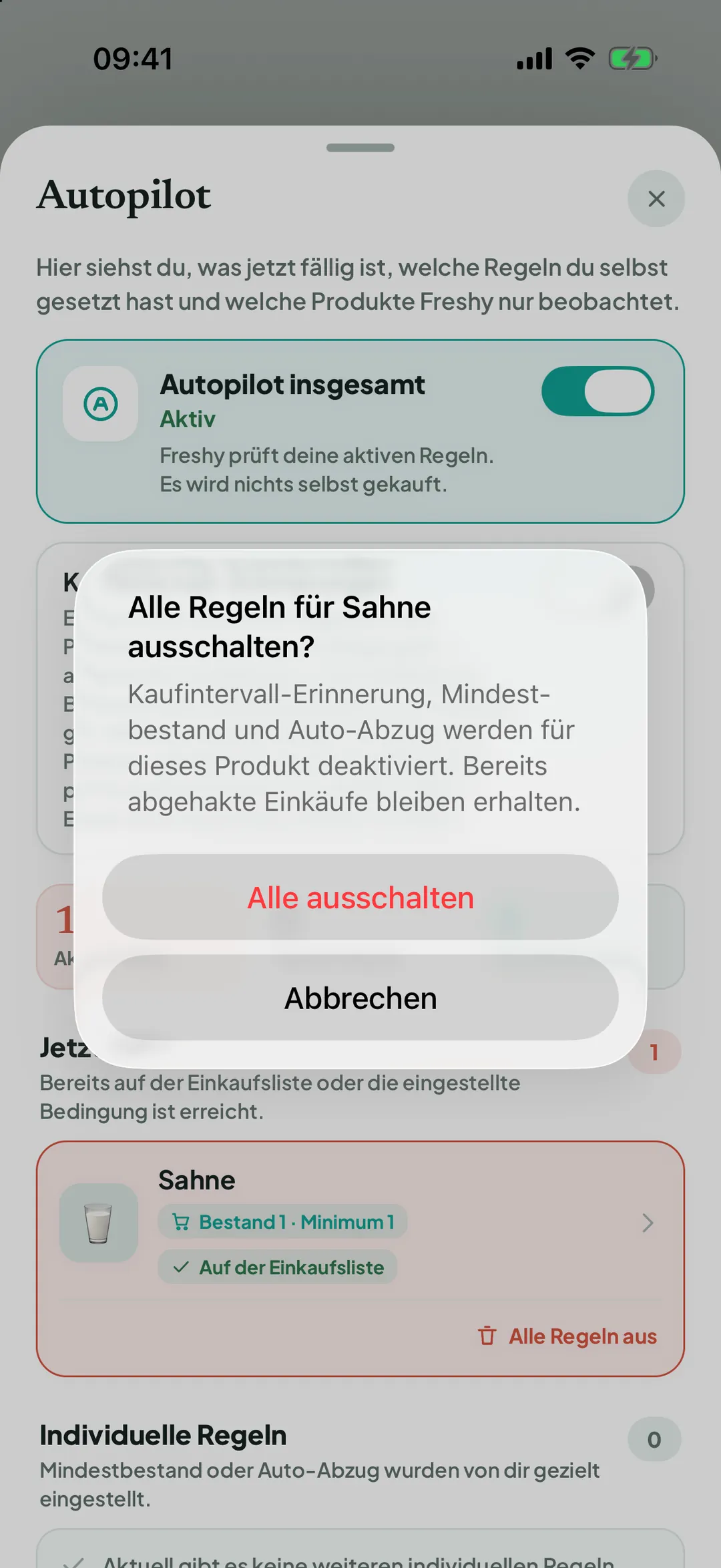Rückfrage „Alle Regeln für … ausschalten?“