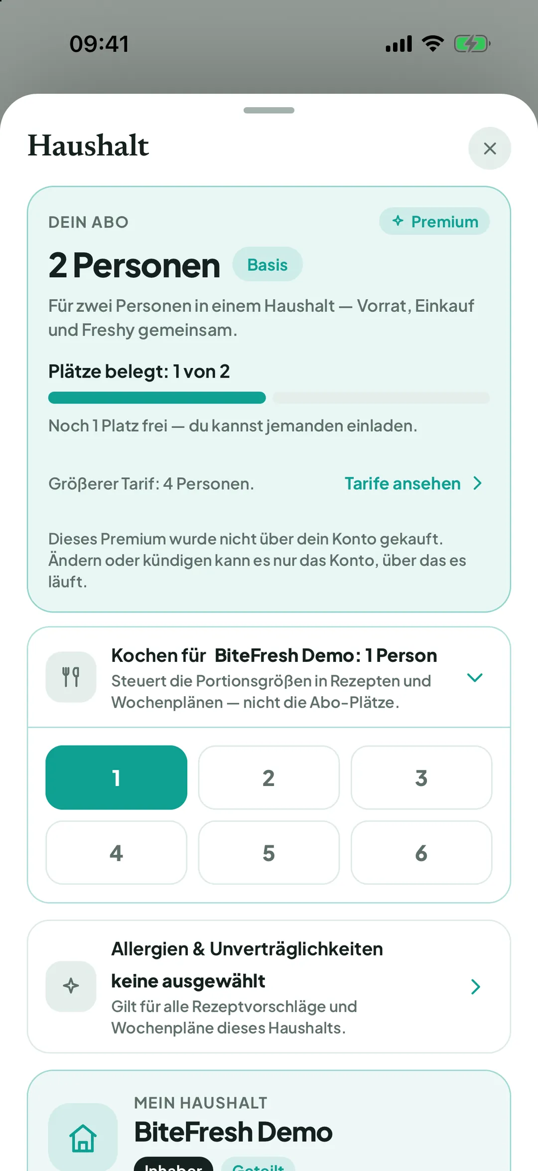 Auswahl Kochen für