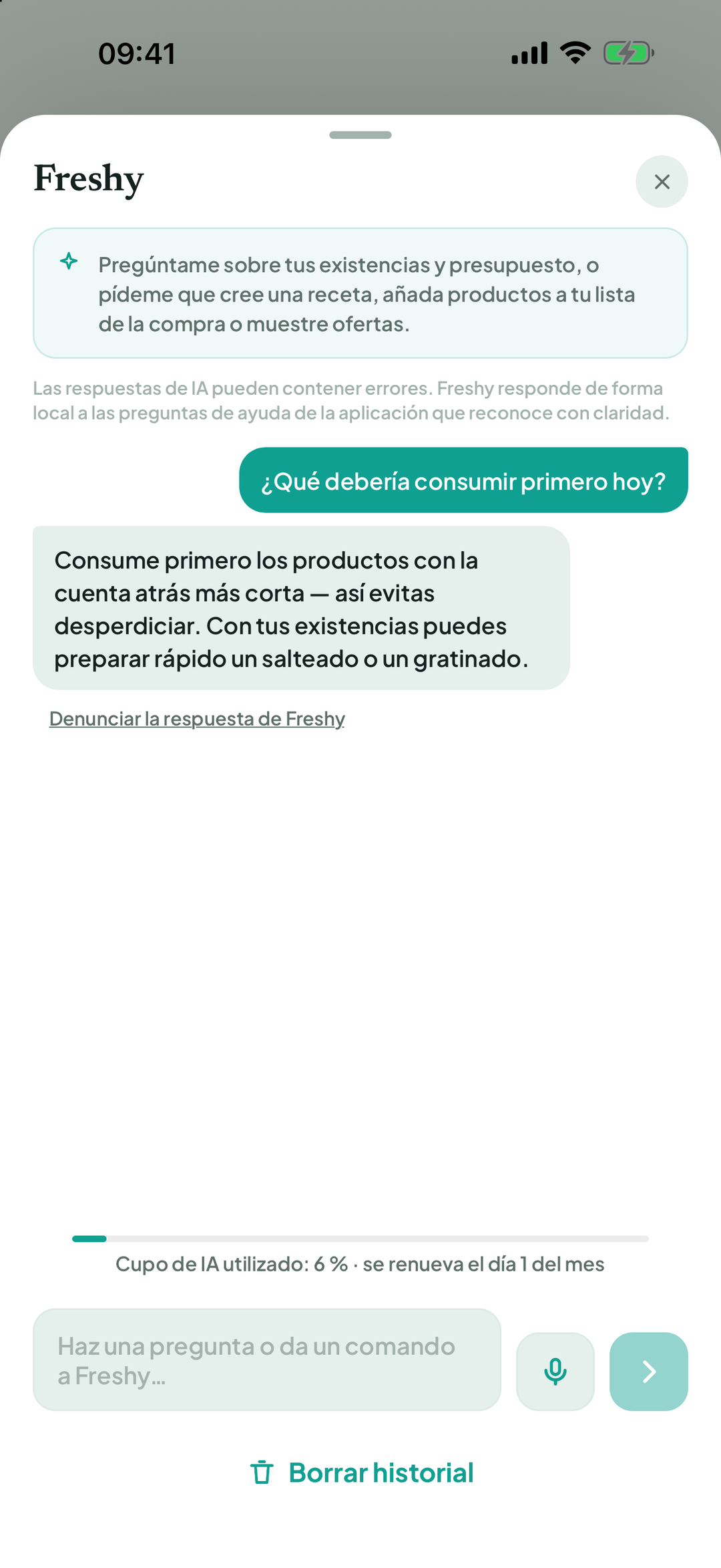Confirmación de una acción