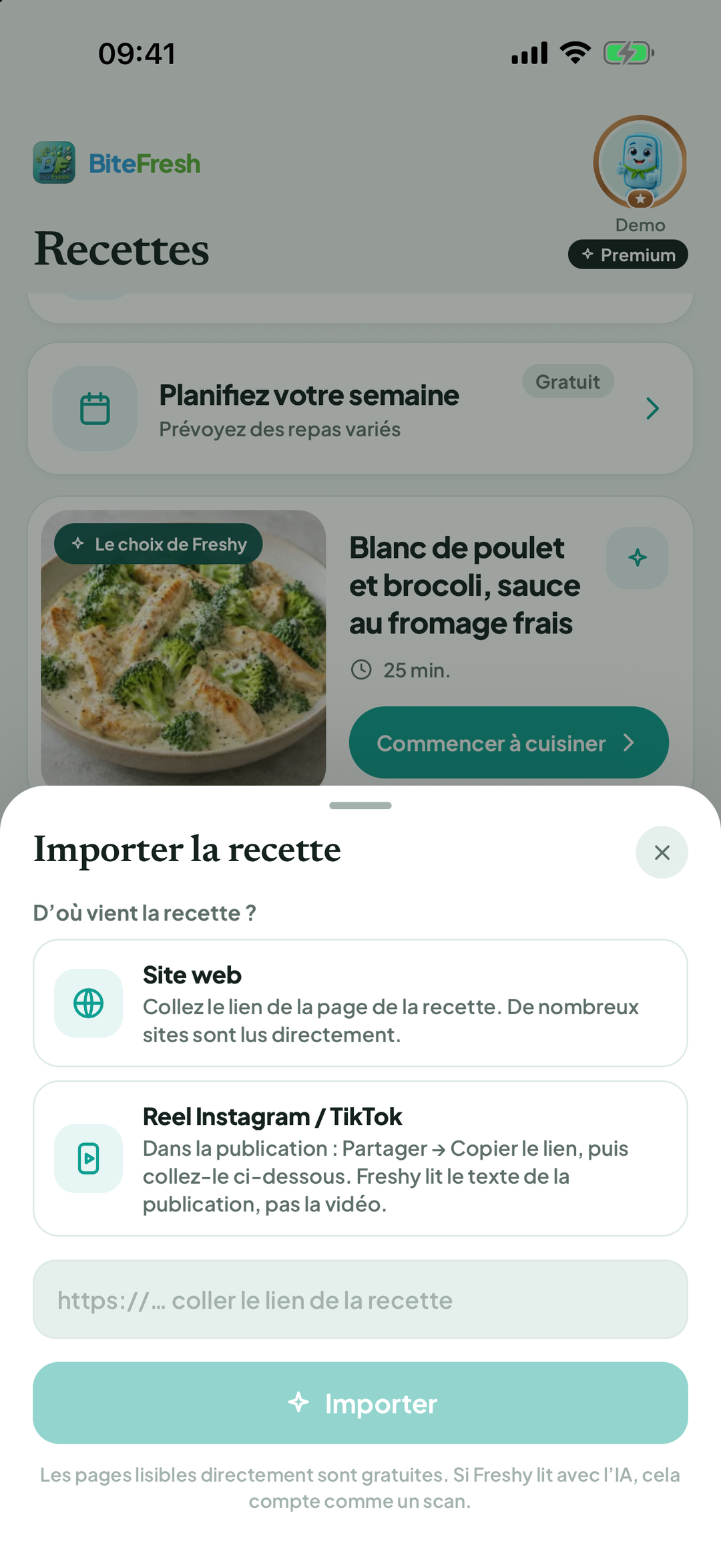 Import d’une recette avec champ de lien vide
