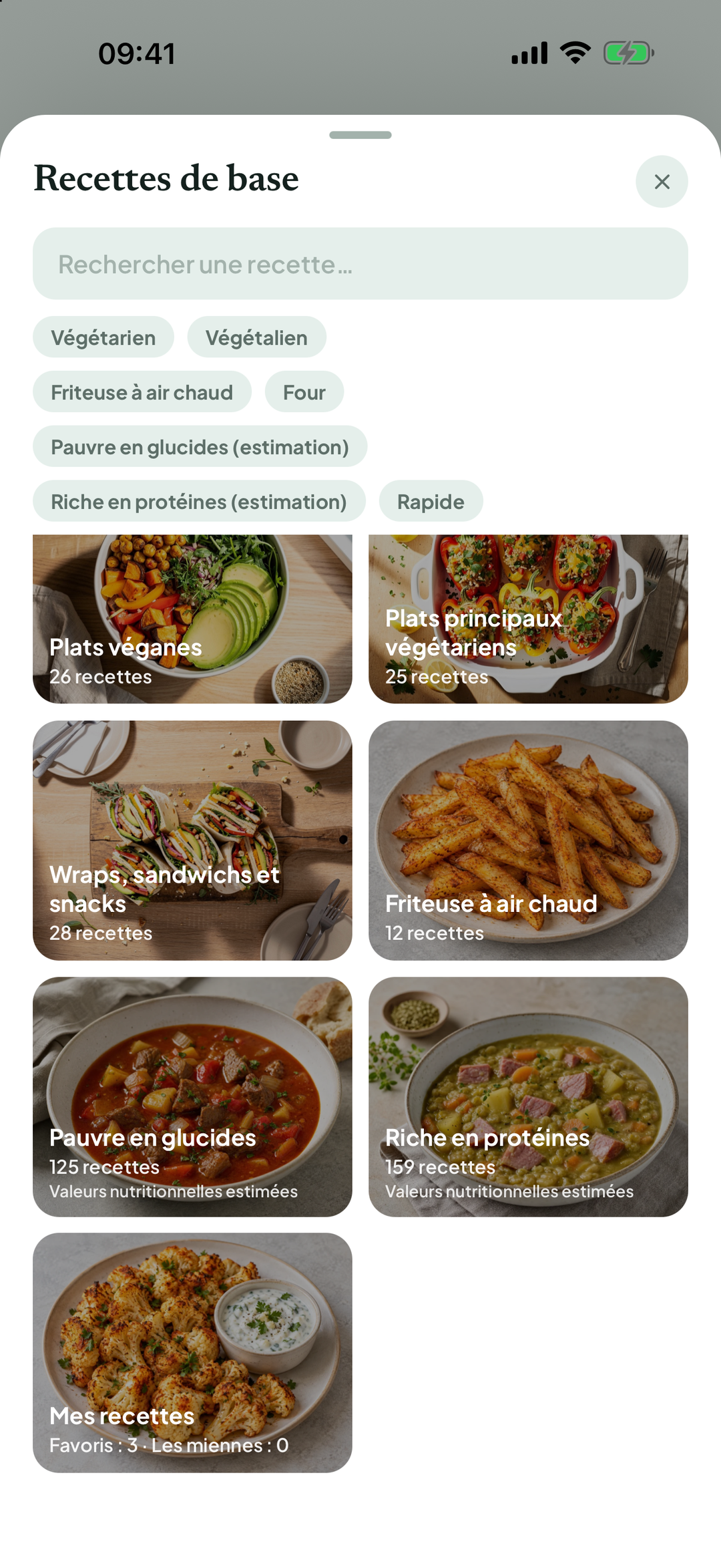 Catalogue des recettes de base