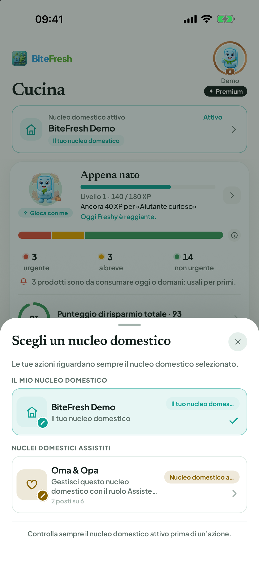 Scelta della famiglia con La mia famiglia e Famiglie assistite