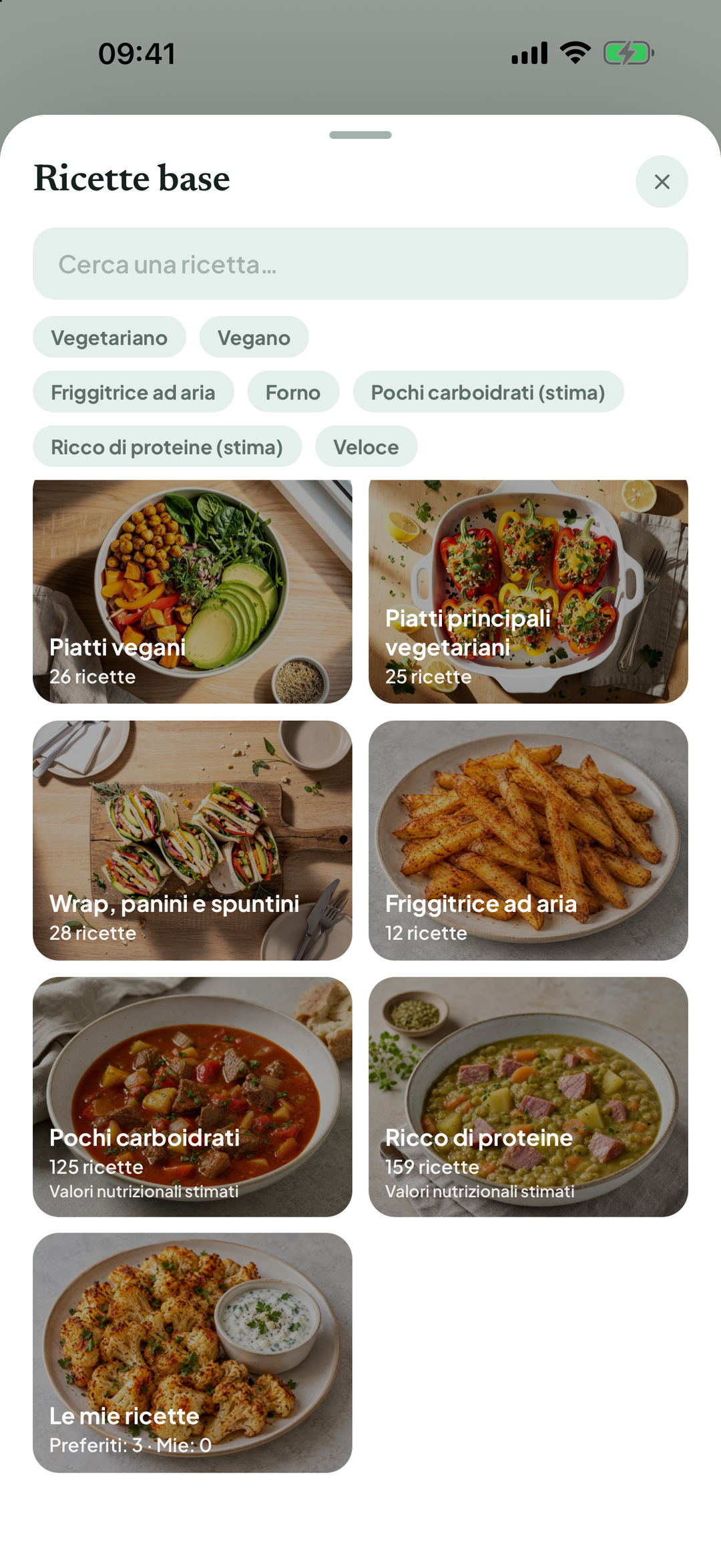 Catalogo delle ricette di base