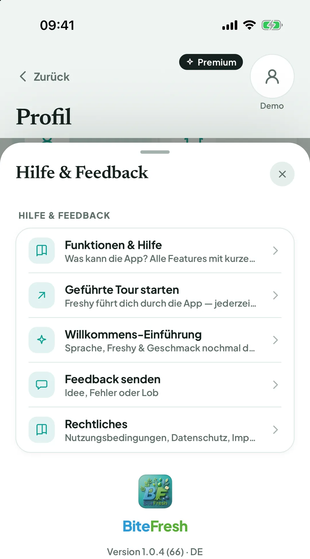 Hilfe & Feedback mit Funktionen & Hilfe, Geführte Tour starten und Willkommens-Einführung