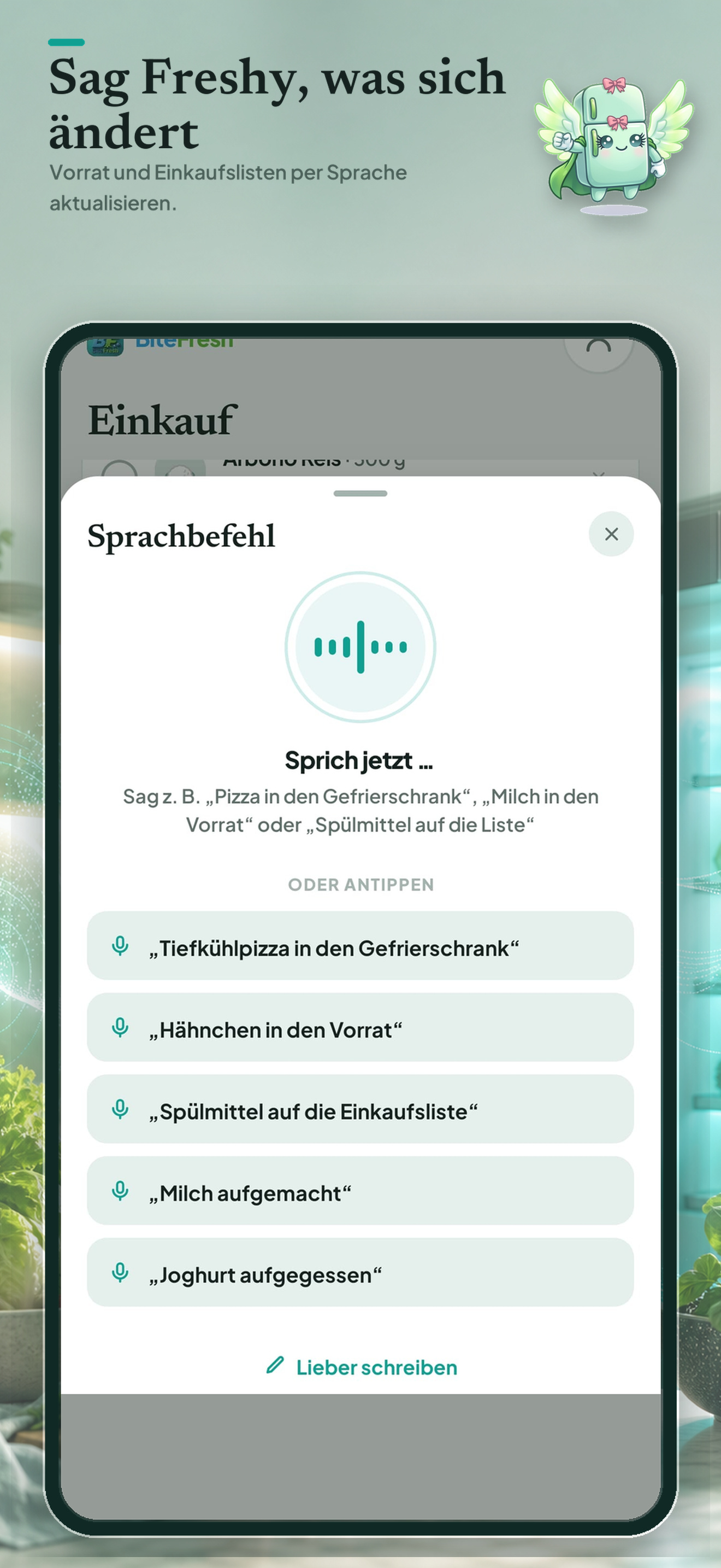 Voice command screen