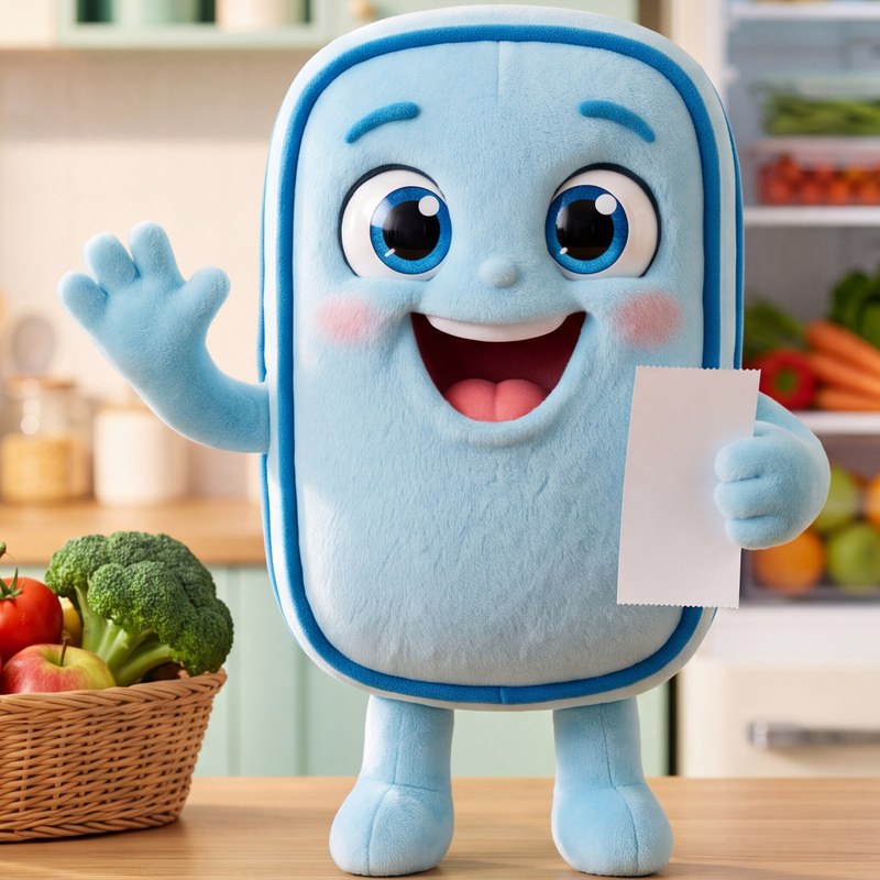 Freshy, the BiteFresh app mascot (AI-generated illustration)